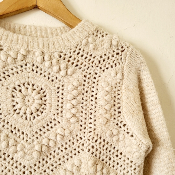 Mango Openwork Knit Sweater Size XS - Picture 5 of 12